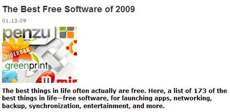 Best free software 2009 PCmag
