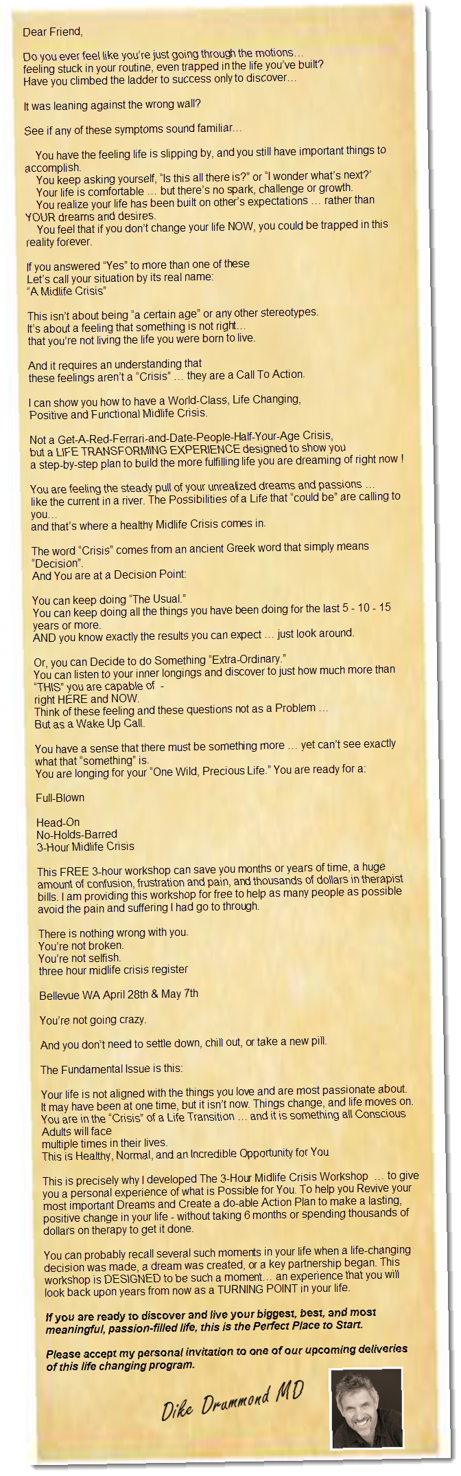 letter for 3 hour midlife crisis