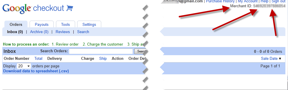 google checkout merchant number