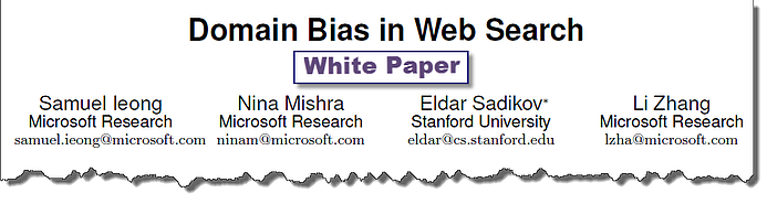 domain bias in web search