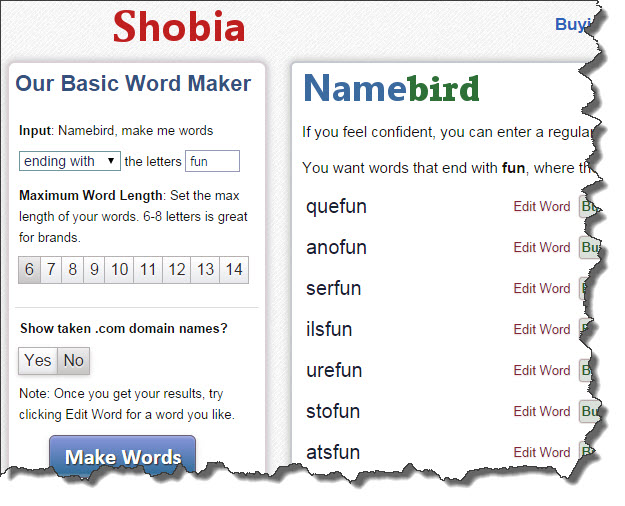 shobia namebird